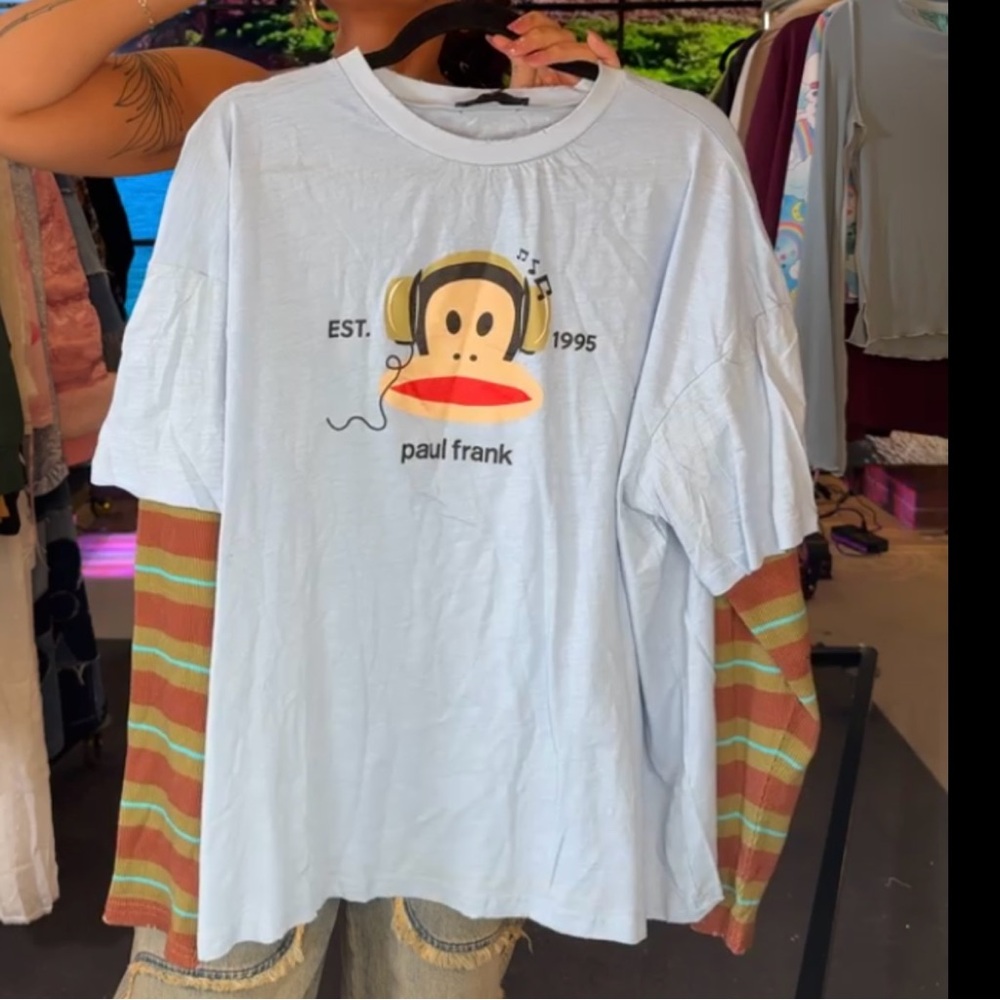 Paul Frank x Dolls Kill Graphic Tee with Thermal Sleeves